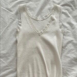 Brandy Melville Cream Lace Tank